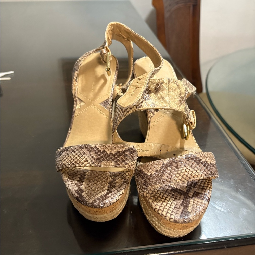 Snakeskin Patterned Wedge Sandals